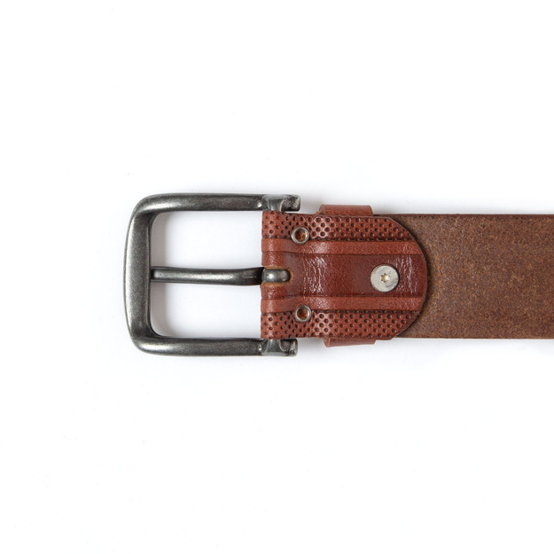 ZESTAW PREZENTOWY MUSTANG - SKÓRZANY PORTFEL I PASEK MĘSKI BROWN