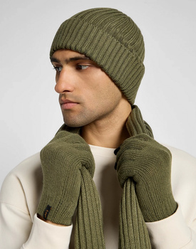 LEE MĘSKI ZESTAW ZIMOWY CZAPKA SZALIK RĘKAWICZKI  LEE XMAS PACK MERCANTILE GREEN 112358293