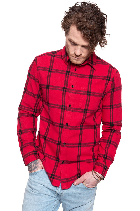 MĘSKA KOSZULA WRANGLER LS 1PKT SHIRT CRIMSON RED W5A1T2X51 112129989