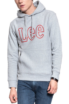BLUZA LEE SEASONAL LOGO HOODY GREY MELE L81YSOMP 112121963