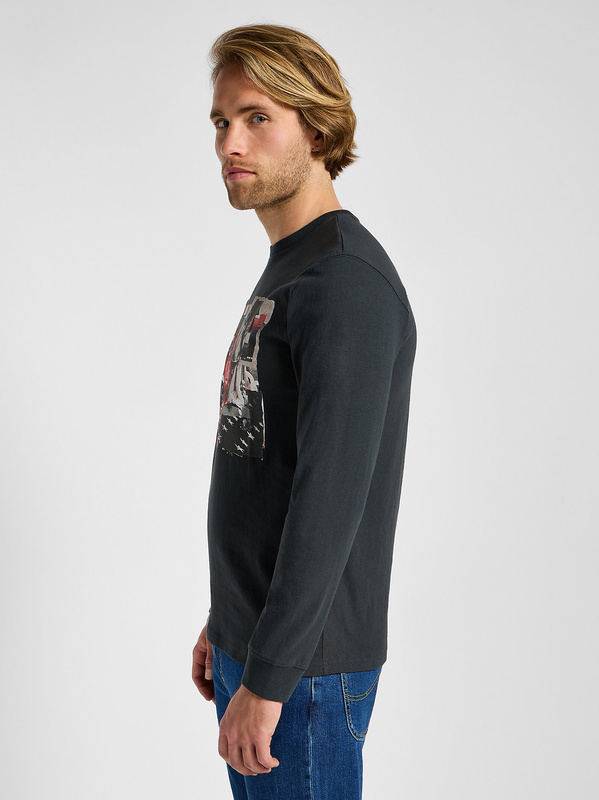 LEE MĘSKA KOSZULKA LONGSLEEVE LEE LS UTILITY ARTIST TEE WASHED BLACK 112355578