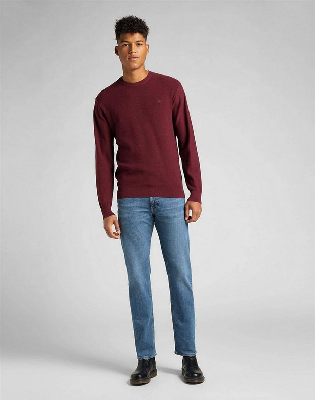 LEE BASIC CREW KNIT MĘSKI SWETER KLASYCZNY FIRED BRICK L83IKHTM 112140951