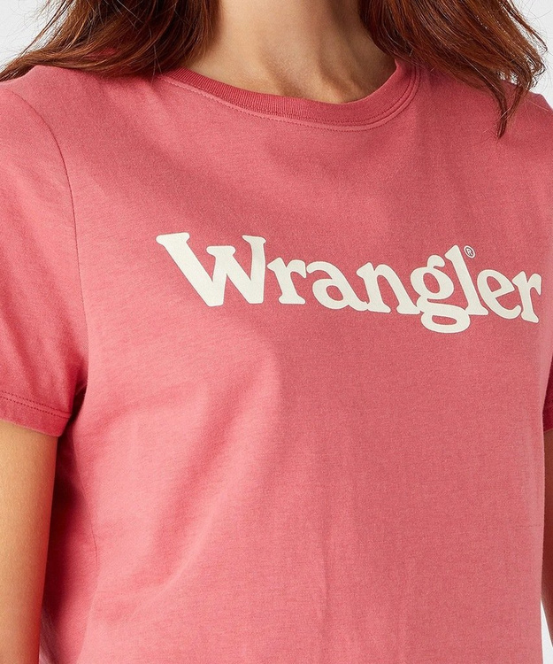 WRANGLER REGULAR TEE DAMSKI T-SHIRT KOSZULKA LOGO NADRUK HOLLY BERRY W7N4GHXGH 112146409