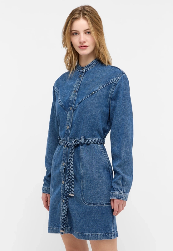 Damska Sukienka Mini Mustang Style Paola  Dress Denim Blue 1015586 5000 500