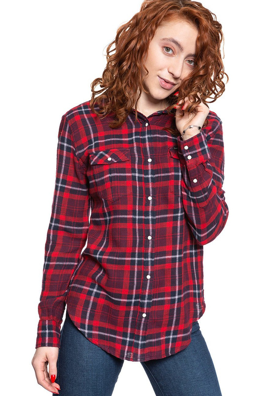KOSZULA DAMSKA LEE REGULAR WESTERN WARP RED L46CPUKG 112110875