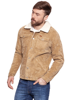 KURTKA ZIMOWA WRANGLER CORD TRUCKER CLAY BEIGE W4735VNWM 112129032