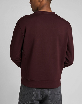 LEE PLAIN CREW SWS MĘSKA BLUZA KLASYCZNA LOGO VELVET L81IRY74 112321570