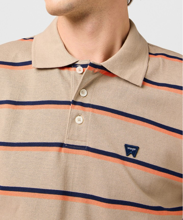 MESKA KOSZULKA WRANGLER STRIPE POLO SHIRT KHAKI 112362831