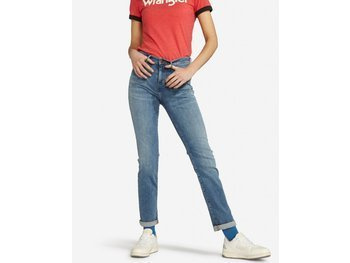 DAMSKIE SPODNIE JEANSOWE WRANGLER HIGH SLIM OUT RUN W27GSP212 112128058