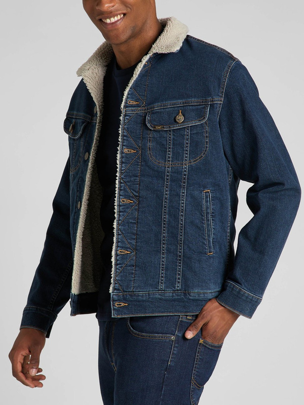 LEE SHERPA JACKET MĘSKA KURTKA JEANSOWA Dark Blue L87BSQZG 112320041