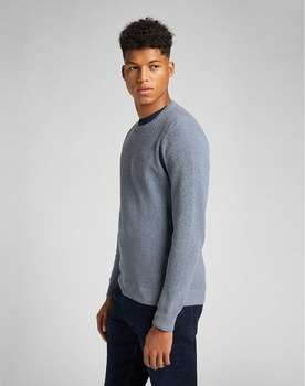 LEE BASIC CREW KNIT MĘSKI SWETER LOGO VINTAGE INDIGO L83IKHSR 112140948
