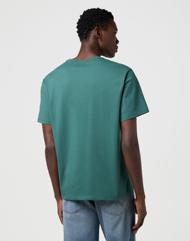 MESKA KOSZULKA  WRANGLER EMBROIDERY TEE BISTRO GREEN 112371491