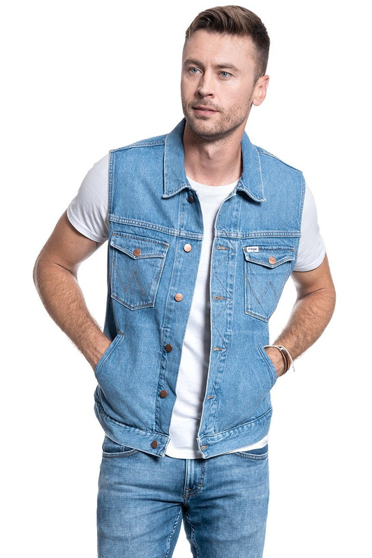 BEZRĘKAWNIK MĘSKI WRANGLER DENIM VEST YOSEMITE W447TW27Z 112128891