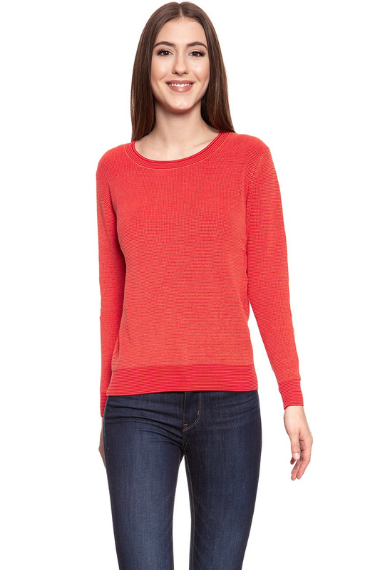 DAMSKI SWETER WRANGLER TWO TONE KNIT GLOW ORANGE W81081P48 112132226