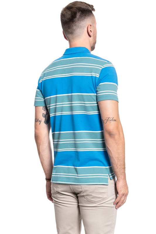KOSZULKA POLO LEE STRIPED POLO REGULAR FIT DIPPED BLUE L60ZWXLA 112113667