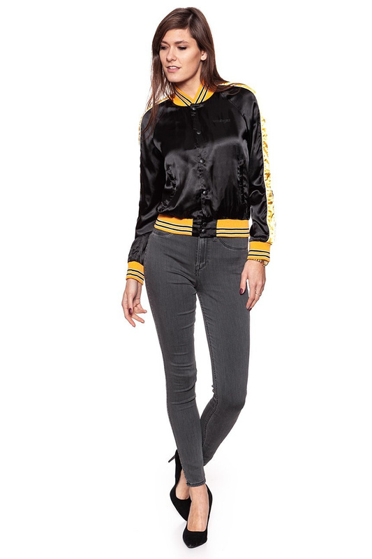 DAMSKA KURTKA PRZEJŚCIOWA WRANGLER SATEEN BOMBER BLACK W4064YF01 112128705