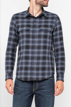 LEE RIDER SHIRT MĘSKA KOSZULA MATERIAŁOWA W KRATĘ FADED BLACK L856ZDKD 112122588