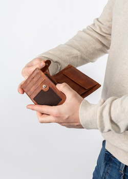 MUSTANG Denimo High Wallet Side Opening UNIWERSALNY SKÓRZANY PORTFEL POJEMNY NA KARTY RFID