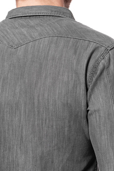 LEE WESTERN SHIRT SLIM GREY WASH L643KEFU 