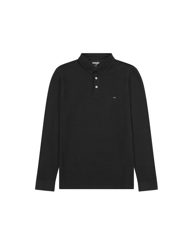 MĘSKI LONGSLEEVE WRANGLER LS POLO BLACK 112355057