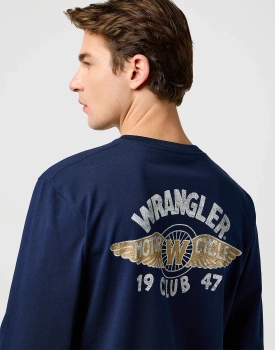 MESKA KOSZULKA WRANGLER LS AMERICANA TEE NAVY 112371469