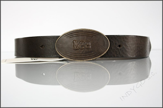 LEE LEATHER BUCKLE BELT DARK BROWN LM315024