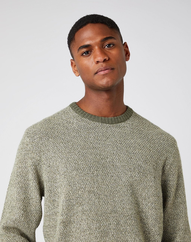 MĘSKI SWETER WRANGLER WOODLAND MARL IVY GREEN W8C4QYXIX 112141664