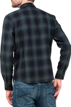 LEE CLEAN WESTERN SHIRT MĘSKA KOSZULA  MATERIAŁOWA W KRATĘ SPRUCE GREEN L644KADT