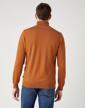 MĘSKI SWETER WRANGLER ROLL NECK KNIT NUTMEG BROWN W8A22PH02 112141658