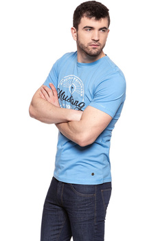 MUSTANG T SHIRT Logo Crack Tee HERITAGE BLUE 1007613 5092