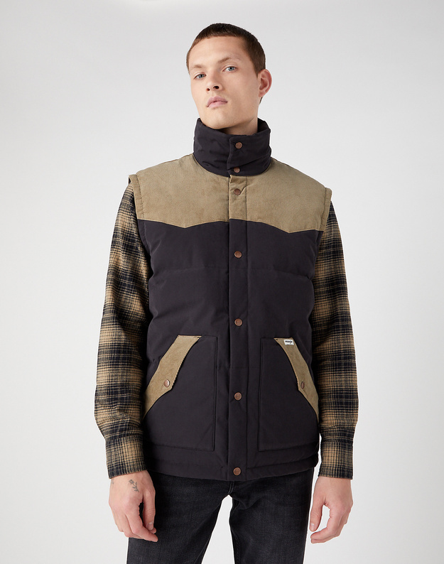 MĘSKA KURTKA ZIMOWA WRANGLER DETACHABLE SLEEVE BLACK 112341105