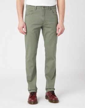 WRANGLER MĘSKIE SPODNIE MATERIAŁOWE GREENSBORO DUSTY OLIVE 112341466 W15Q018115
