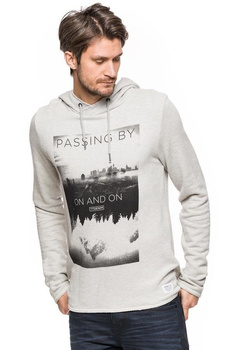 TOM TAILOR OPEN EDGE HOODY WITH PRINT MELANGE 2529498.00.12 COL. 2607