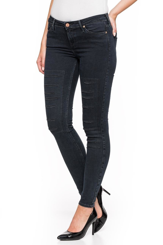 SPODNIE LEE DAMSKIE SKIN TO SKIN BLACK SLASHED L528WSSW