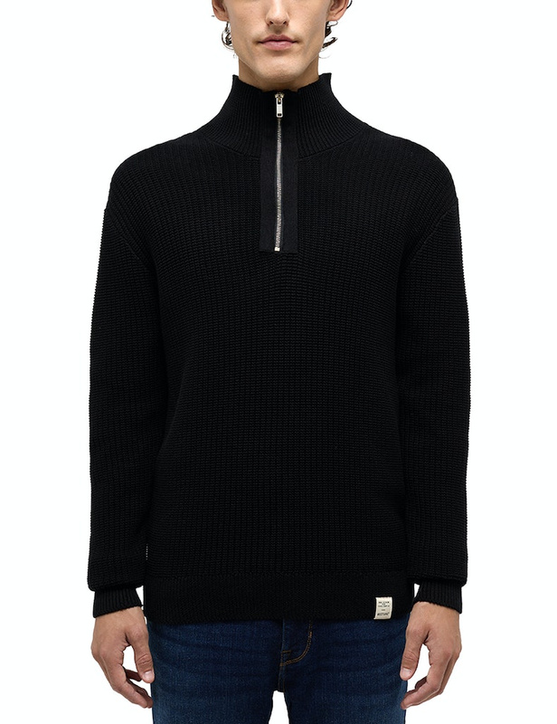 Męski Sweter Mustang Style Emil T Ziptroyer Black 1014440 4142 