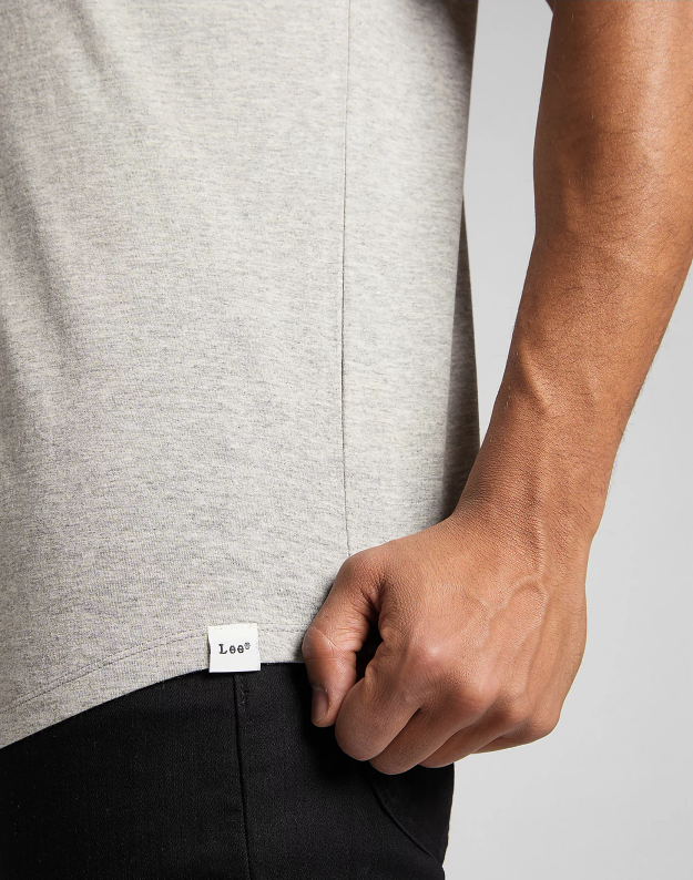 MĘSKI T-SHIRT LEE ELONGATED TEE GREY MELE L62JEP37 112114630