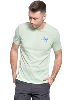 MĘSKI T-SHIRT LEE CHEST LOGO TEE REGULAR FIT SUMMER GREEN L64RRFEN