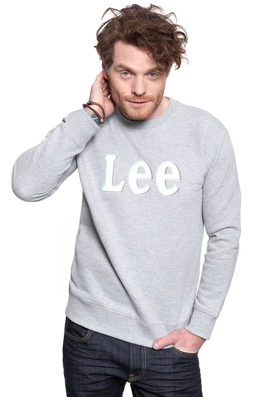 BLUZA LEE LOGO CREW SWS GREY MELE L80RTJMP 112121503