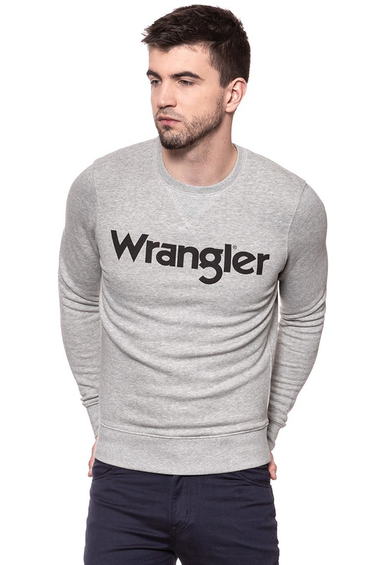 WRANGLER LOGO CREW MID GREY MEL W6570HY37 112130587