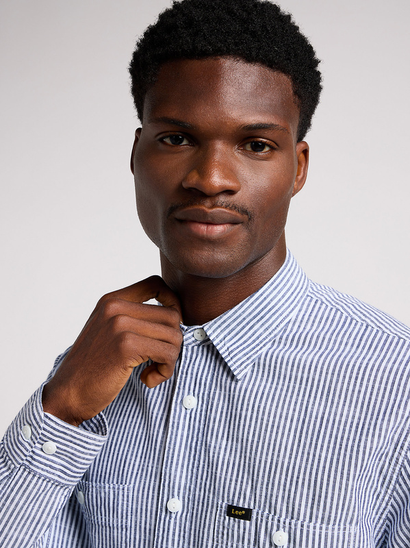 LEE MĘSKA KOSZULA LEE WORKER SHIRT 2.0 INDIGO HICKORY 112349939