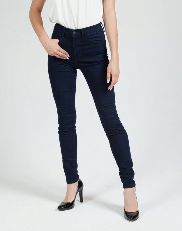 WRANGLER HIGH RISE SKINNY DAMSKIE SPODNIE JEANSOWE BLUE MOON W27HLFP22 112319137