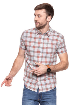 KOSZULA MĘSKA KRÓTKI RĘKAW WRANGLER SS 1PKT GLOW ORANGE W58606E48 112129492