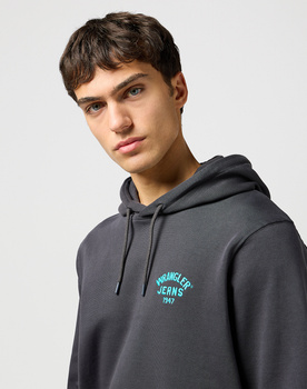 MĘSKA BLUZA WRANGLER SMALL LOGO HOODIE FADED BLACK 112364094