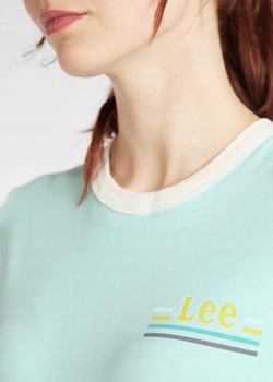LEE RINGER TEE SLIM FIT DAMSKI T-SHIRT KOSZULKA SUMMER MINT L40PEPNO 112108668