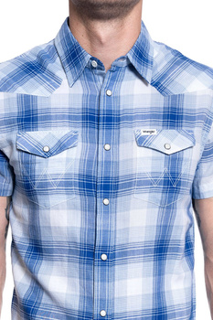 MĘSKA KOSZULA WRANGLER SS WESTERN SHIRT SURF BLUE W5J0ORX6U 112130154