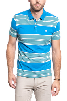 KOSZULKA POLO LEE STRIPED POLO REGULAR FIT DIPPED BLUE L60ZWXLA 112113667