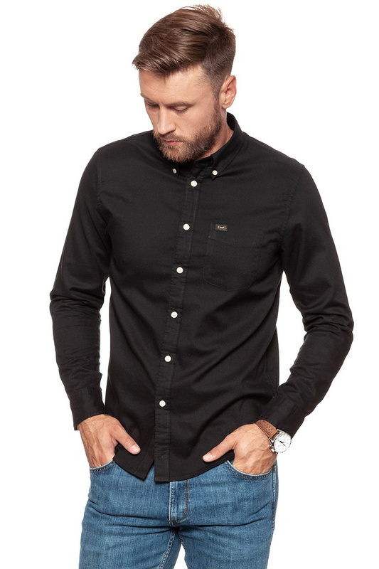 LEE BUTTON DOWN PITCH BLACK L880ZLEM 112123540