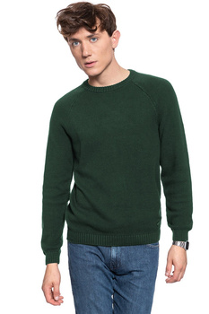 MĘSKI SWETER LEE RICE KNIT DK BOTTLE GREEN L83MOCBB 112122402