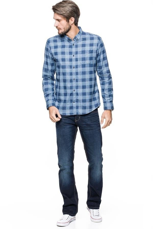 TOM TAILOR RAY INDIGO AOP PACKAGE SHIRT REAL NAVY BLUE 2030290.00.10 COL. 6593