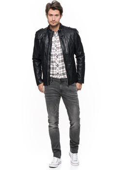 KURTKA SKÓRZANA TOM TAILOR LEATHER LOOK BIKER JACKET 3721883.00.12 COL. 2578 SSN 5040